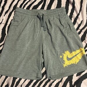 Nike Kids Gray Shorts with Yellow Logo